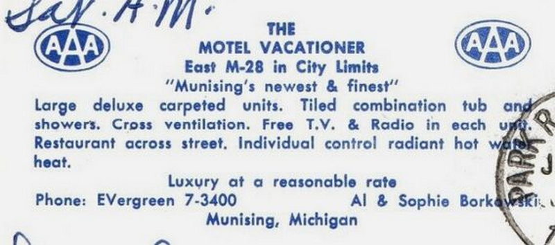 Motel Vacationer - Vintage Postcard Back